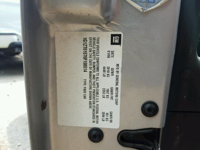 1G1ZT61876F198614 - 2006 CHEVROLET MALIBU MAX 银色 照片 10