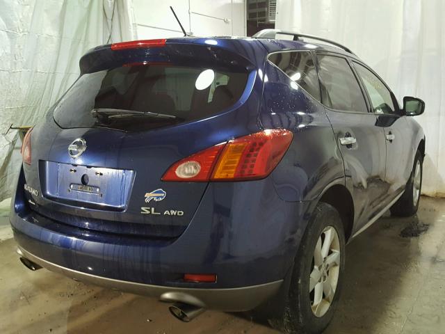 JN8AZ18W69W119923 - 2009 NISSAN MURANO S BLUE photo 4