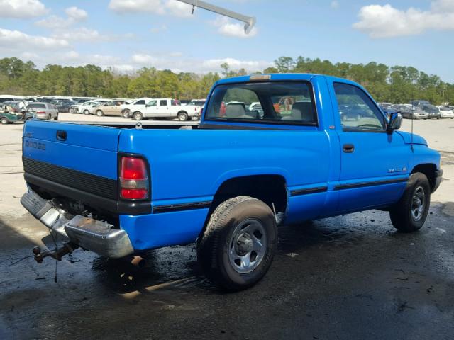 1B7HC16Y2VJ519727 - 1997 DODGE RAM 1500 BLUE photo 4