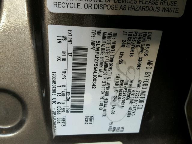 5LMFU27566LJ00342 - 2006 LINCOLN NAVIGATOR 灰色 照片 10