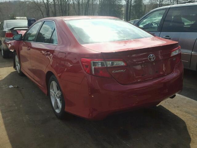 4T1BF1FK1CU625182 - 2012 TOYOTA CAMRY BASE RED photo 3