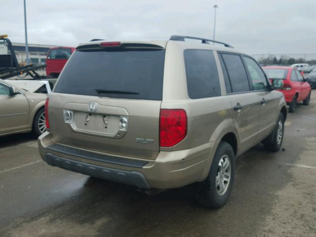 5FNYF18655B042320 - 2005 HONDA PILOT EXL GOLD photo 4