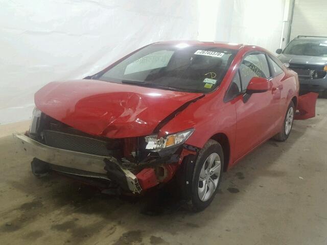 2HGFG3B54DH523783 - 2013 HONDA CIVIC LX RED photo 2