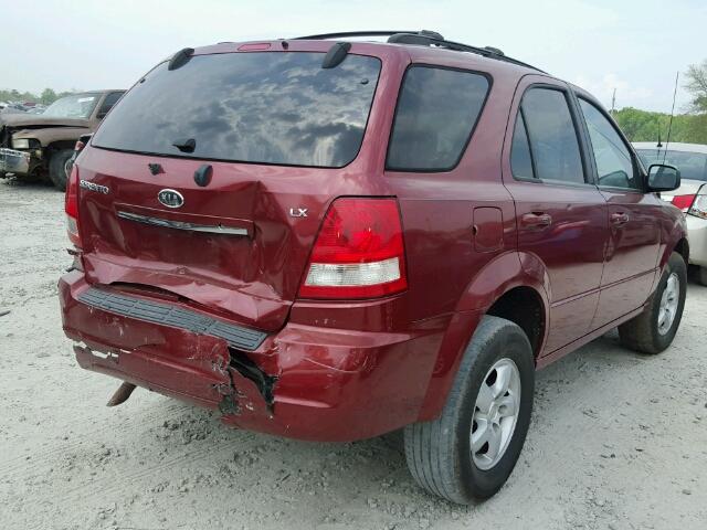 KNDJD733X65528227 - 2006 KIA SORENTO EX RED photo 4