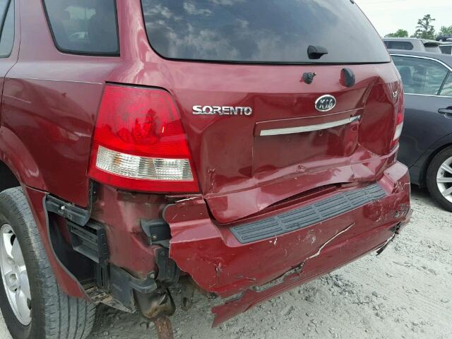 KNDJD733X65528227 - 2006 KIA SORENTO EX RED photo 9