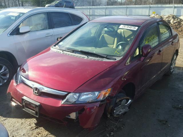 1HGFA16537L008071 - 2007 HONDA CIVIC LX RED photo 2