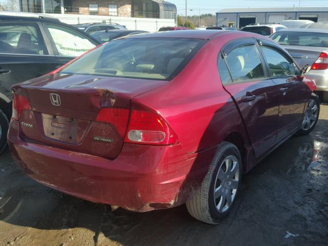 1HGFA16537L008071 - 2007 HONDA CIVIC LX RED photo 4