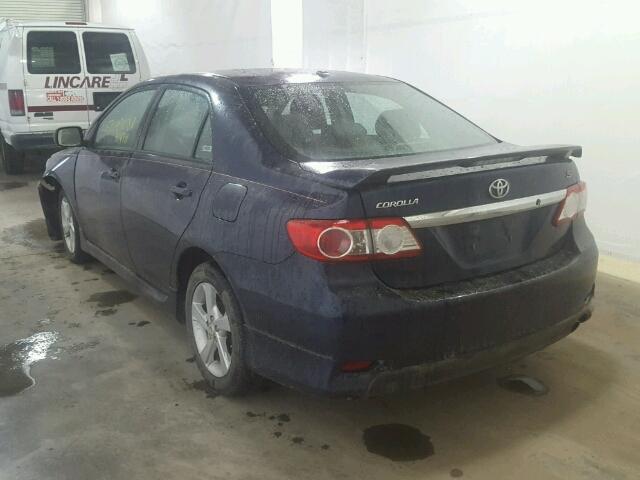 2T1BU4EE9BC619262 - 2011 TOYOTA COROLLA BA BLUE photo 3