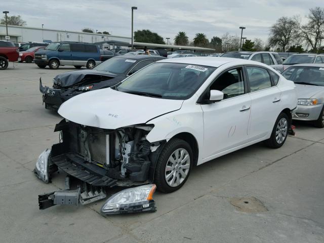 3N1AB7AP2FY252840 - 2015 NISSAN SENTRA S WHITE photo 2