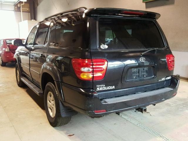 5TDBT48A62S083955 - 2002 TOYOTA SEQUOIA LI BLACK photo 3