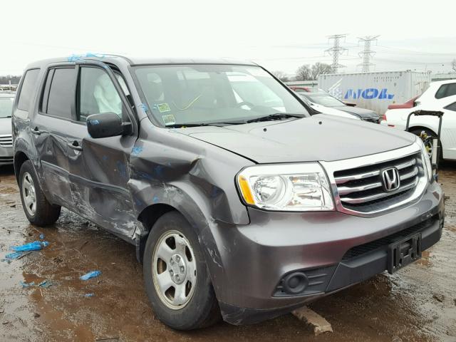 5FNYF4H23EB026017 - 2014 HONDA PILOT LX GRAY photo 1