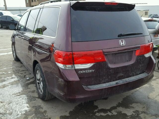 5FNRL38488B105809 - 2008 HONDA ODYSSEY EX MAROON photo 3