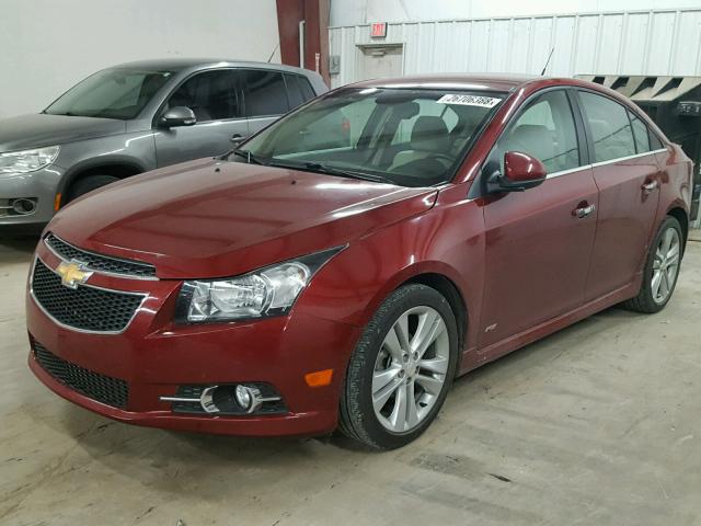 1G1PG5SB6E7107213 - 2014 CHEVROLET CRUZE LTZ RED photo 2