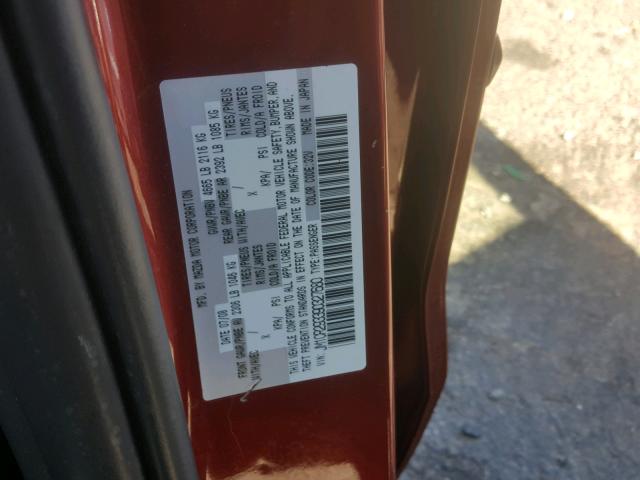 JM1CR293390327680 - 2009 MAZDA 5 RED photo 10