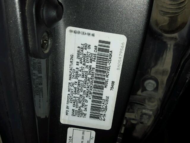 4T1BF30K33U556578 - 2003 TOYOTA CAMRY LE GRAY photo 10