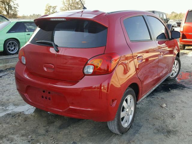 ML32A4HJ4FH059642 - 2015 MITSUBISHI MIRAGE ES RED photo 4