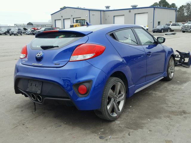 KMHTC6AEXEU192542 - 2014 HYUNDAI VELOSTER T BLUE photo 4