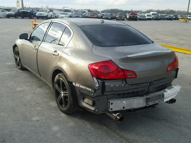 JNKBV61E28M205085 - 2008 INFINITI G35 CHARCOAL photo 3