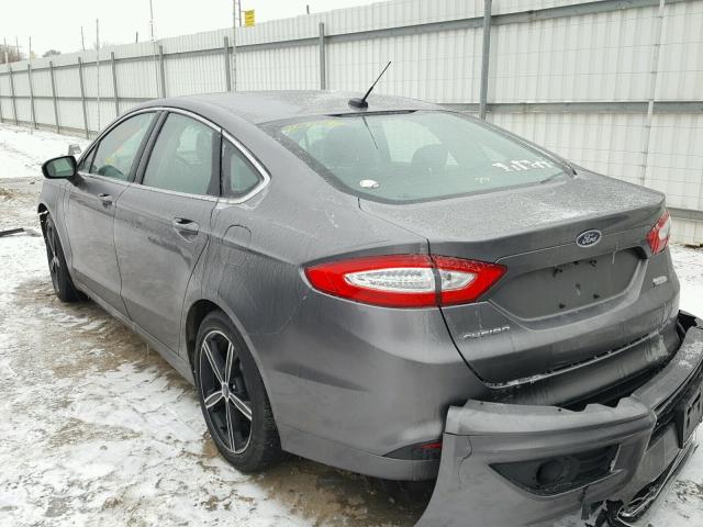 3FA6P0HD8ER219685 - 2014 FORD FUSION SE GRAY photo 3