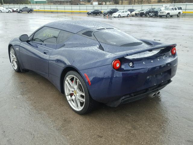 SCCLMDTU9DHA10123 - 2013 LOTUS EVORA BLUE photo 3