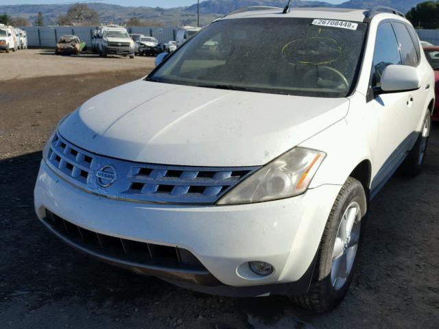 JN8AZ08W44W332212 - 2004 NISSAN MURANO SL WHITE photo 2