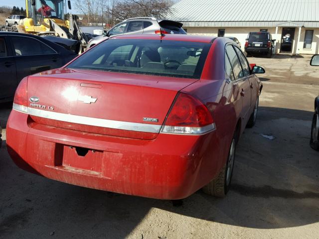 2G1WB58K779353156 - 2007 CHEVROLET IMPALA LS RED photo 4