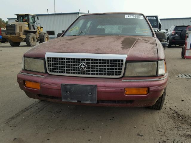 1P3XA46K2MF568149 - 1991 PLYMOUTH ACCLAIM BURGUNDY photo 9