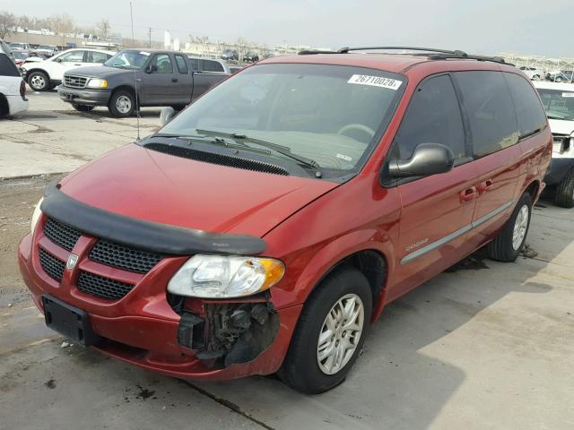 2B8GP44391R237000 - 2001 DODGE GRAND CARA RED photo 2