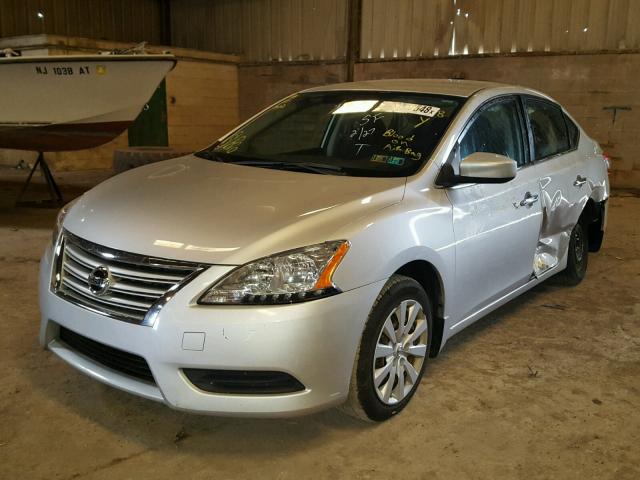 3N1AB7AP2DL708927 - 2013 NISSAN SENTRA S SILVER photo 2