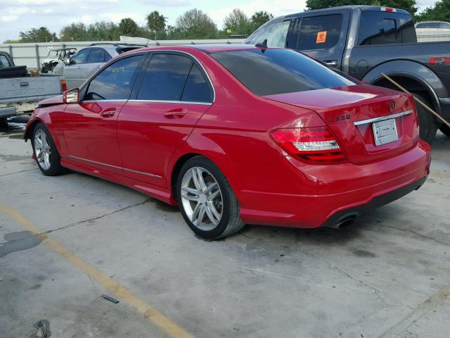 WDDGF4HB4DA765938 - 2013 MERCEDES-BENZ C 250 RED photo 3