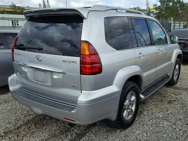 JTJBT20X860107831 - 2006 LEXUS GX 470 SILVER photo 4