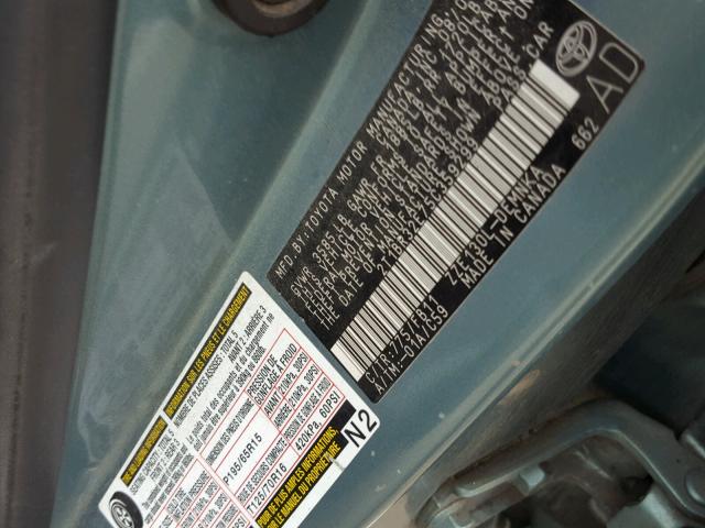 2T1BR32E75C359299 - 2005 TOYOTA COROLLA CE BLUE photo 10