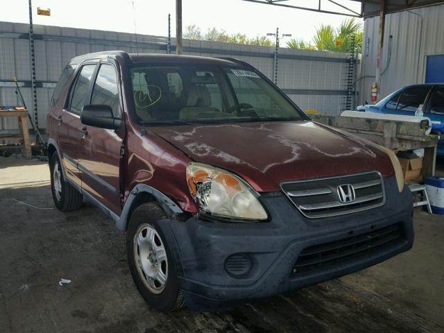 JHLRD68535C006138 - 2005 HONDA CR-V LX RED photo 1