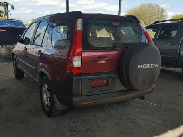 JHLRD68535C006138 - 2005 HONDA CR-V LX RED photo 3