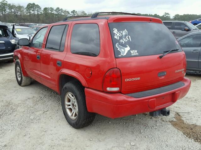 1D4HR48N93F604800 - 2003 DODGE DURANGO SL RED photo 3