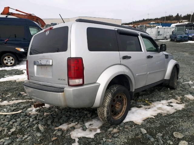 1D8GU58K27W633663 - 2007 DODGE NITRO SLT SILVER photo 4