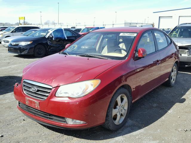 KMHDU46D97U050076 - 2007 HYUNDAI ELANTRA GL RED photo 2