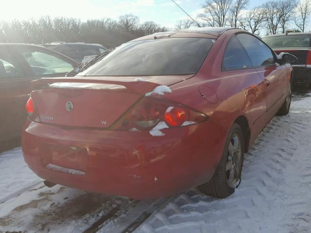 1ZWHT61LXX5652121 - 1999 MERCURY COUGAR V6 RED photo 4