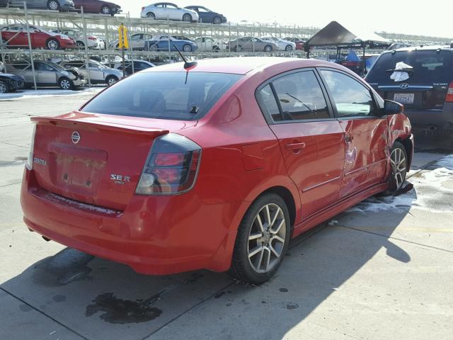 3N1CB61E78L621337 - 2008 NISSAN SENTRA SE- RED photo 4