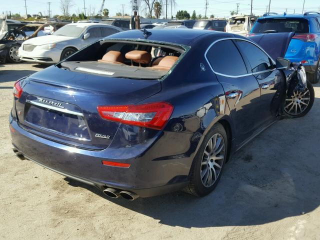 ZAM57RTA8E1113265 - 2014 MASERATI GHIBLI S BLUE photo 4