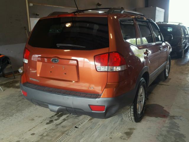 KNDJJ741085007901 - 2009 KIA BORREGO LX ORANGE photo 4