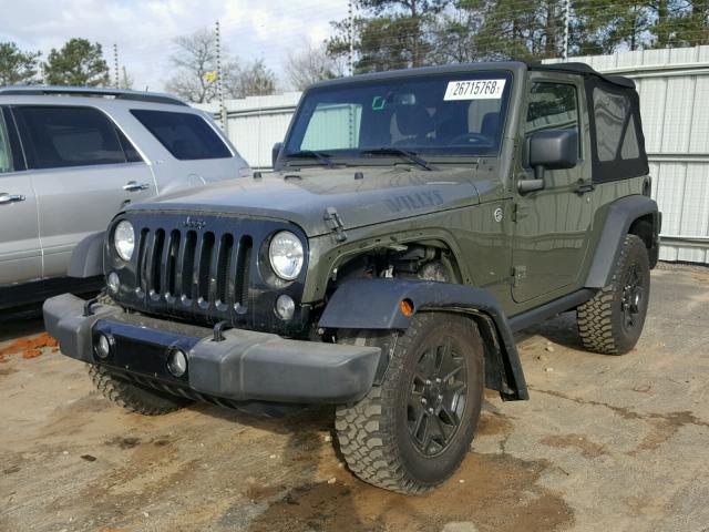 1C4AJWAG2FL777514 - 2015 JEEP WRANGLER S GREEN photo 2