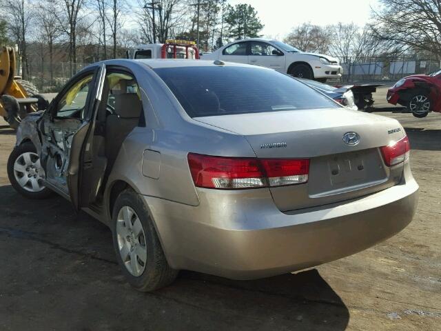 5NPET46C08H360146 - 2008 HYUNDAI SONATA GLS GOLD photo 3