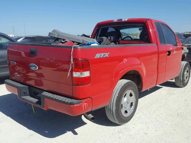 1FTRF12277KC35715 - 2007 FORD F150 RED photo 4