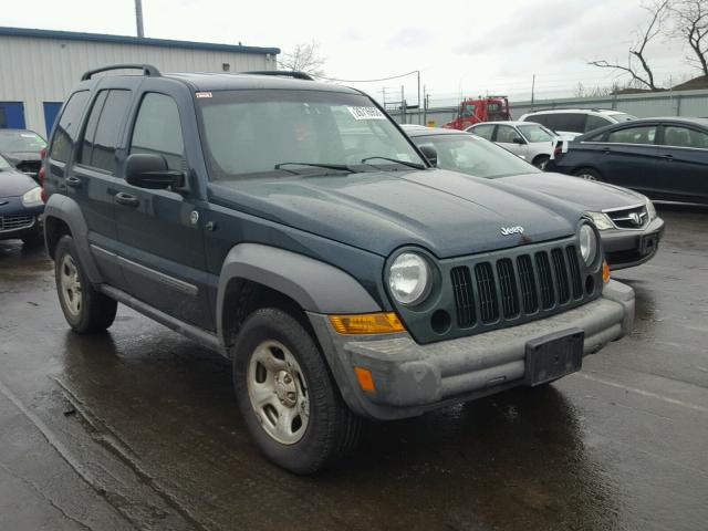 1J4GL48K05W599130 - 2005 JEEP LIBERTY SP GREEN photo 1