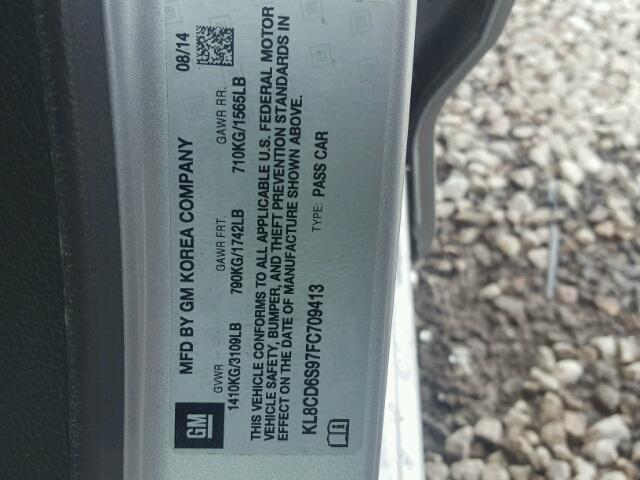 KL8CD6S97FC709413 - 2015 CHEVROLET SPARK 1LT Серебристый фото 10