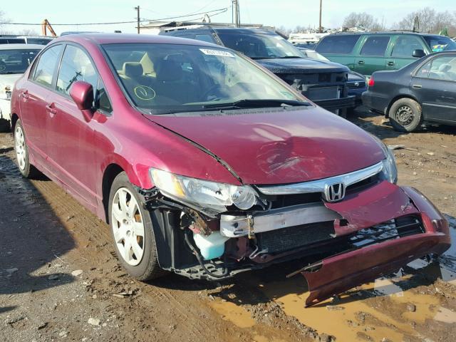 1HGFA165X6L041888 - 2006 HONDA CIVIC LX BURGUNDY photo 1