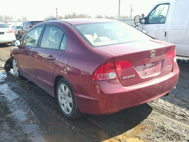 1HGFA165X6L041888 - 2006 HONDA CIVIC LX BURGUNDY photo 3