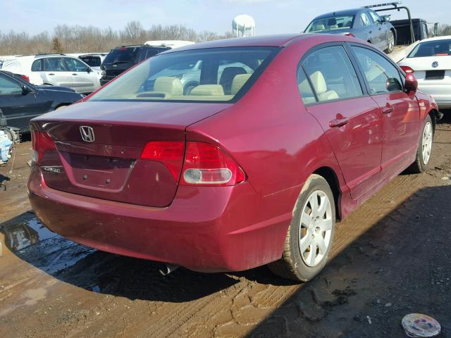 1HGFA165X6L041888 - 2006 HONDA CIVIC LX BURGUNDY photo 4