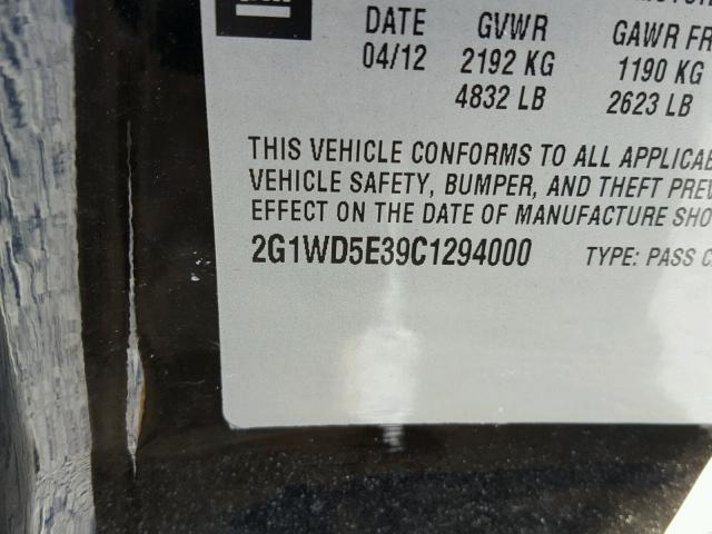 2G1WD5E39C1294000 - 2012 CHEVROLET IMPALA POL BLACK photo 10